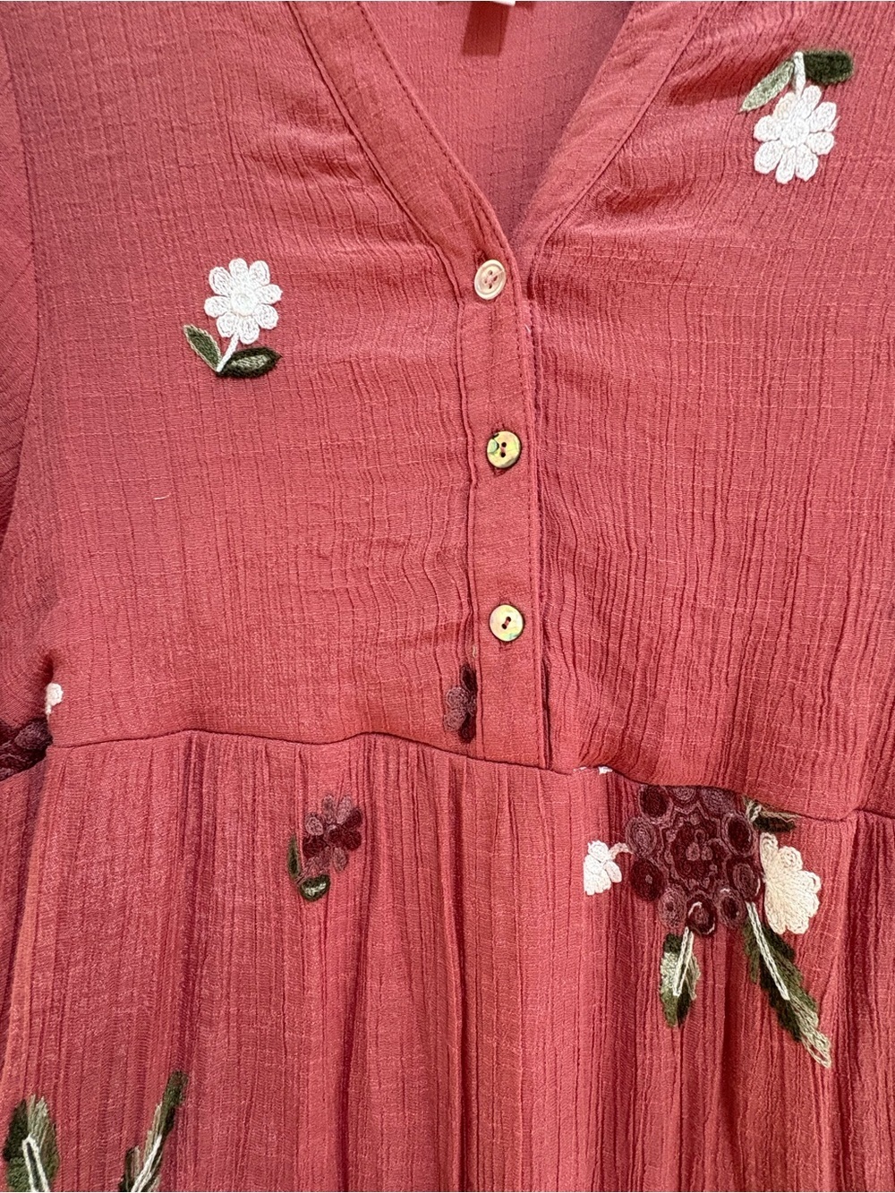 fig and flower Dusty Rose Floral Tiered Midi Dress - Picture 6 of 13